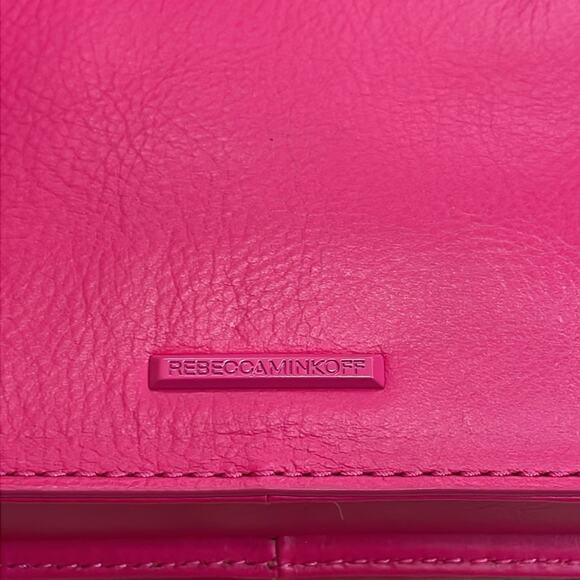 Rebecca Minkoff Quilted Chevron Leather Crossbody Bag Pink - Picture 7 of 7